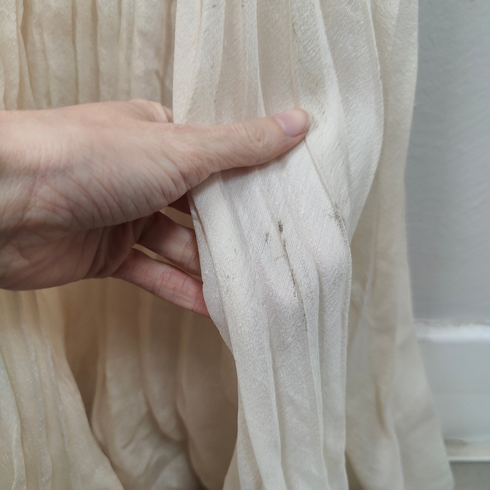 Jonathan Simkhai Loli Gown Womens 4 Off-White Cream Tiered Pleated‎ Maxi Layered - Picture 8 of 11